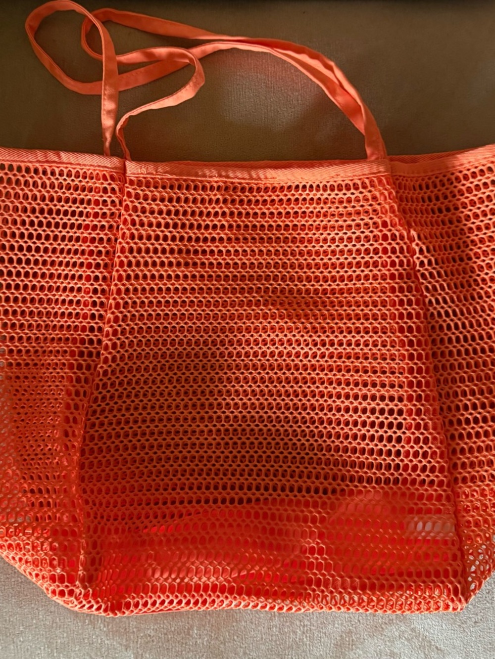 Orange Mesh Tote Bags